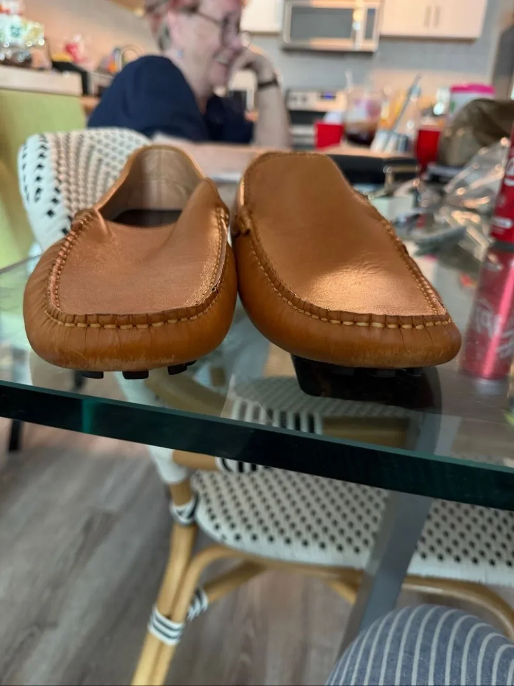 Zanzara Camel Leather Driving Moccasins sz 13 EUC